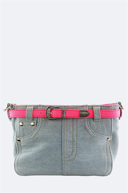 LA JEWELRY PLAZA, Denim Pants Design Clutch Bag, 104-2504