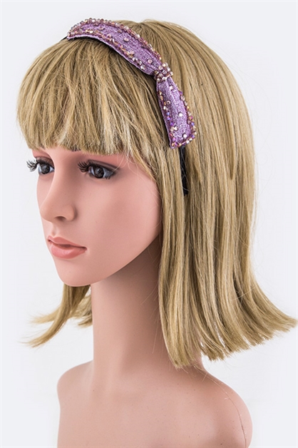 LA JEWELRY PLAZA, Crystal Bow Headband, 98-BH1086/mf114-116