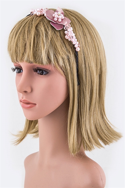 LA JEWELRY PLAZA, Bead Flower Headband, 98-BH1121/MF106-109