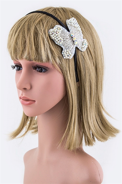 LA JEWELRY PLAZA, Bead Butterfly Headband, 98-A809/MF097