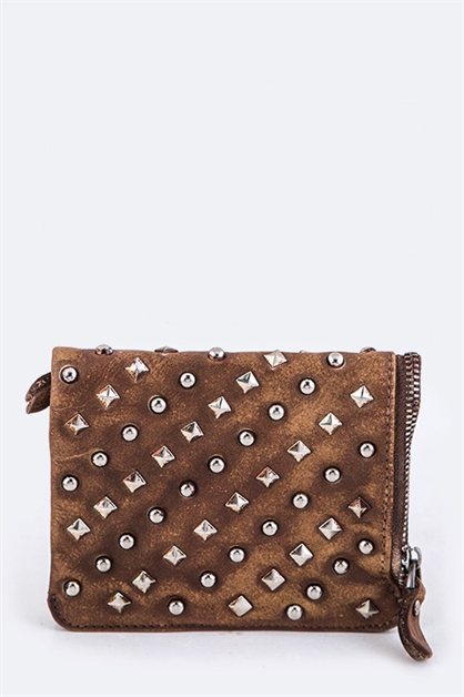 LA JEWELRY PLAZA, Genuine Leather Studded Wallet, 128-HBG8147/MJ032