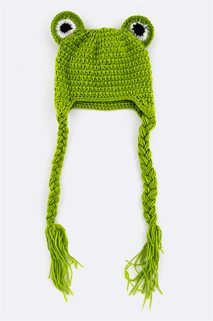 LA JEWELRY PLAZA, Frog Face Baby Size Beanie, 128-EMC6331/MQ034