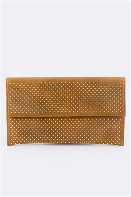 LA JEWELRY PLAZA, Micro Studded Clutch, 106-C2052DD/MK012