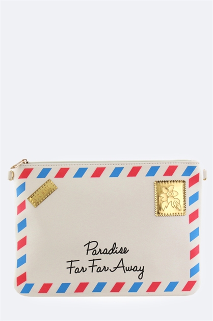 LA JEWELRY PLAZA, French Postage Design Clutch, 104-2608