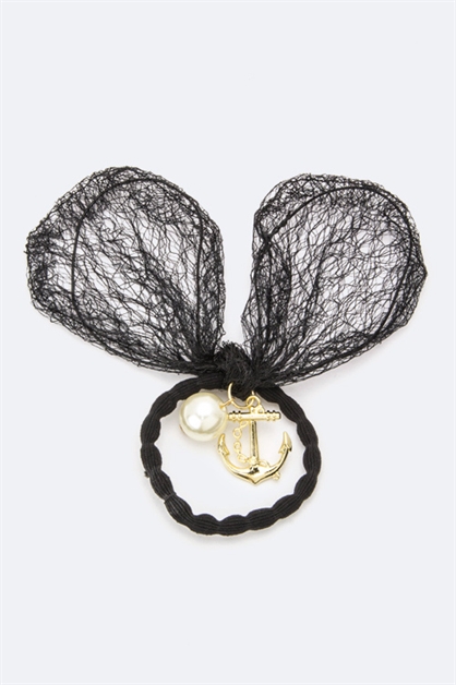 LA JEWELRY PLAZA, Anchor N Pearl Ponytail, 128-EMH30015/MP015