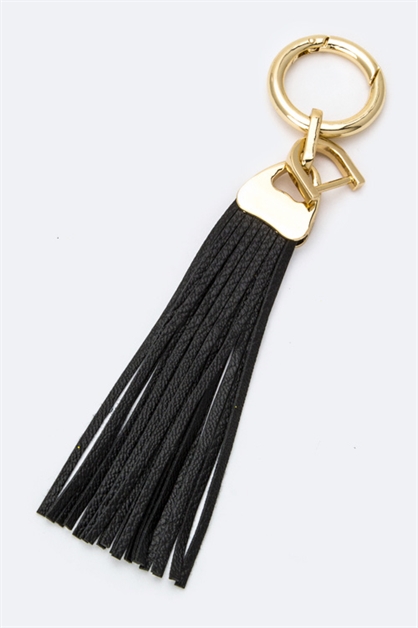 LA JEWELRY PLAZA, Leather Tassel Key Charm, 98-EML8065-BM087