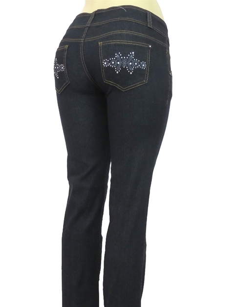 BAGEL, Women Denim Jeans EP-412 Black, EP-412Black