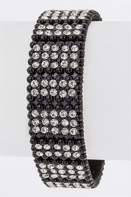 LA JEWELRY PLAZA, Contrast Crystal Bracelet, 98-TB2048-AAE