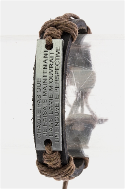 LA JEWELRY PLAZA, Leather Tag Bracelet, 110-2038/AZ041