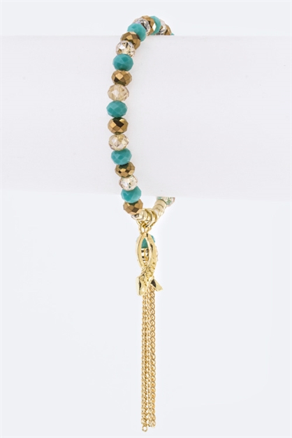 LA JEWELRY PLAZA, Ribbon and Chain Bracelet, 26-9485DD-AF486