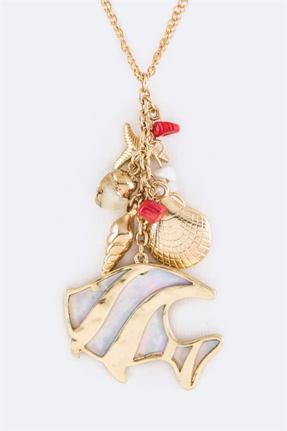 LA JEWELRY PLAZA, Marine Life Charms Necklace, 55-120623/AJ471