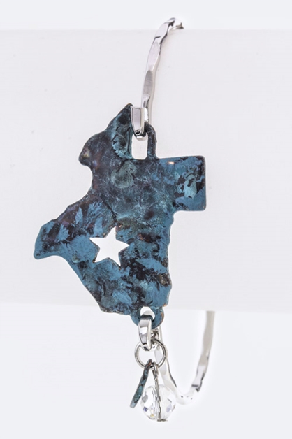 LA JEWELRY PLAZA, Vintage Texas Map Hook Bangle, 99-BR259X157-TX/AB538