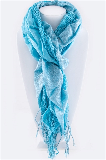 LA JEWELRY PLAZA, Lurex Crinkle Scarf, 103-1407-AS/MA026