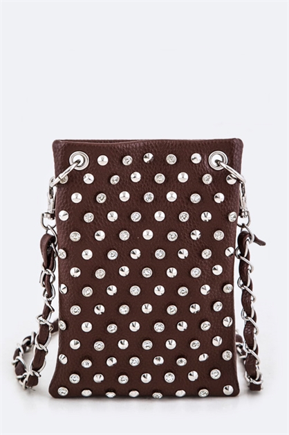 LA JEWELRY PLAZA, Mix Studs Leather Swing Bag, 98-W1022