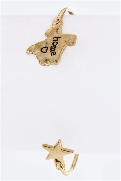 LA JEWELRY PLAZA, Texas Map Open Bangle, 55-114032/AB435