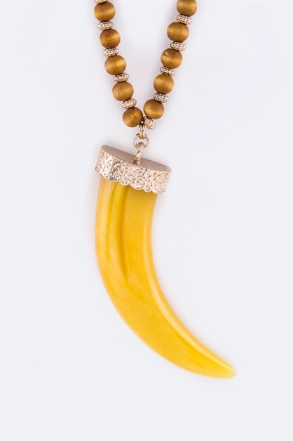 LA JEWELRY PLAZA, Large Horn Wooden Necklace, 07-SN3192-AN591