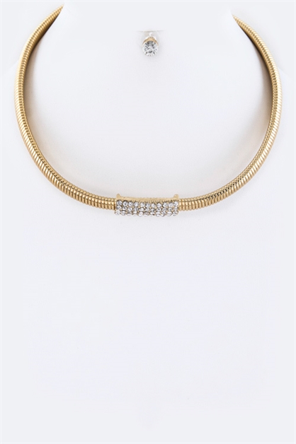 LA JEWELRY PLAZA, Crystal  Snakechain Necklace, 123-PS7000/AM633