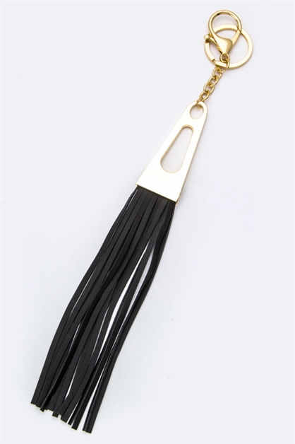 LA JEWELRY PLAZA, Leather Tassel Key Charm, 18-RK10013-BI061