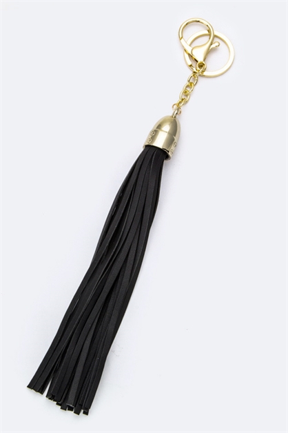 LA JEWELRY PLAZA, Leather Tassel Key Charm, 18-RK10012/AX419