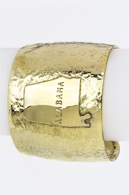 LA JEWELRY PLAZA, Alabama Map Adjustable Cuff, 74-SB0033-BM062