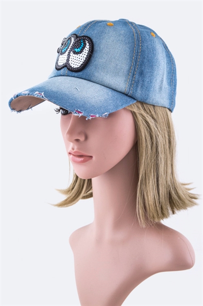LA JEWELRY PLAZA, Sequins Eyes Fashion Cap, 128-EMH8433