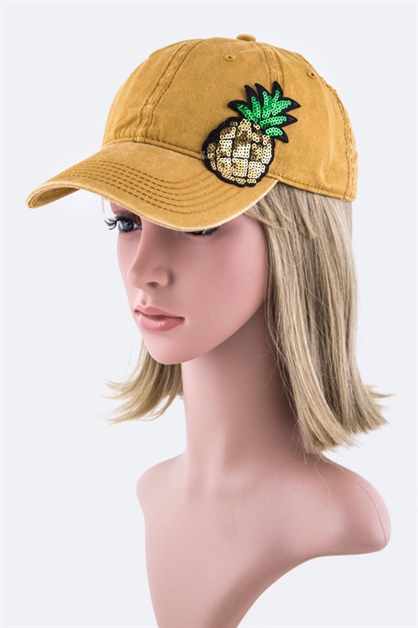LA JEWELRY PLAZA, Sequins Pineapple Fashion Cap, 128-EMH8428/MB