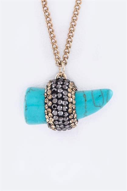 LA JEWELRY PLAZA, Precious Stone Horn Necklace, 50-N34803/AV564