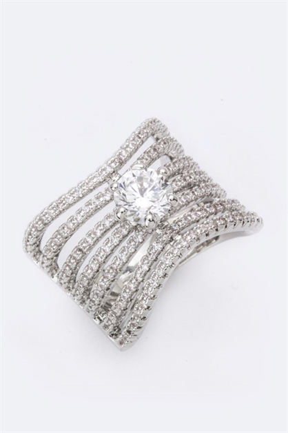 LA JEWELRY PLAZA, Iconic CZ Cage Ring, 98-CW1811