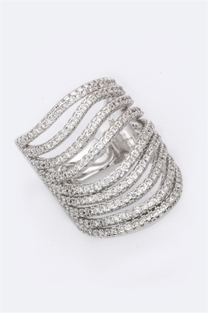 LA JEWELRY PLAZA, CZ Layer Cage Ring, 98-CW1813