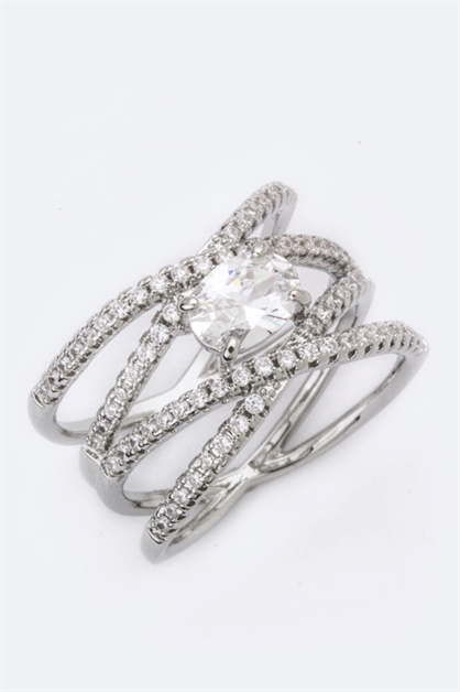 LA JEWELRY PLAZA, Interlock CZ Size Ring, 98-CW1808