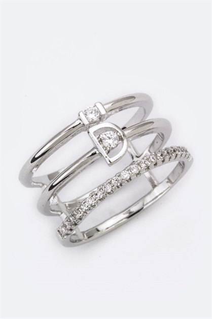 LA JEWELRY PLAZA, Mix CZ Layered  Ring, 98-CW1818