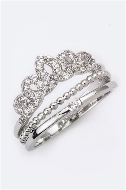 LA JEWELRY PLAZA, CZ Tiara Ring, 98-CW1820