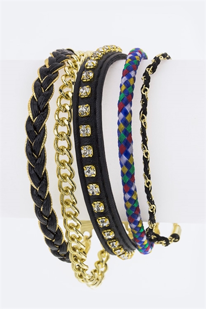 LA JEWELRY PLAZA, Mix Media Layer Bracelet, 46-OB3562/AI200