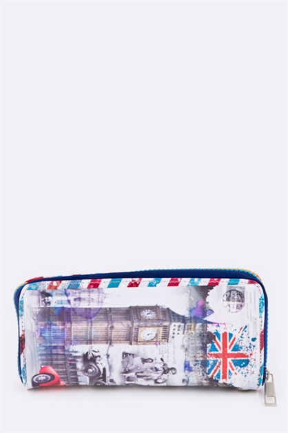 LA JEWELRY PLAZA, UK Royal Post Wristlet Wallet, 128-EMH8310/MO-017