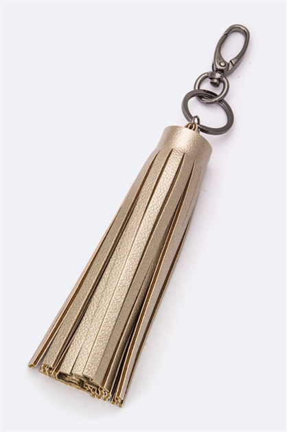 LA JEWELRY PLAZA, 35Leather Tassel Key Charm, 128-EMK8063GM-MD062
