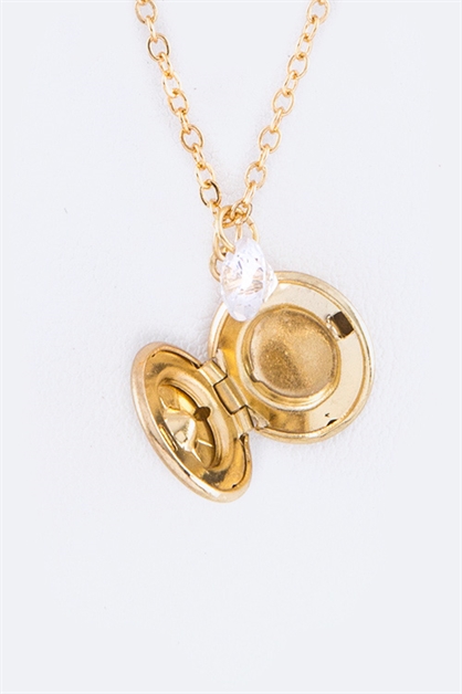 LA JEWELRY PLAZA, Crystal Locket Layer Necklace , 69-NS5617/AN409