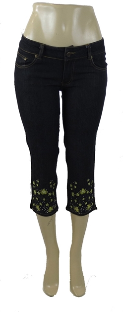 BAGEL, DB-111 EMBROIDERED CAPRI, DB-111