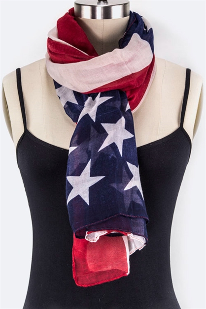 LA JEWELRY PLAZA, American Flag Fashion Scarf, 99-SC222X002AM-MD023