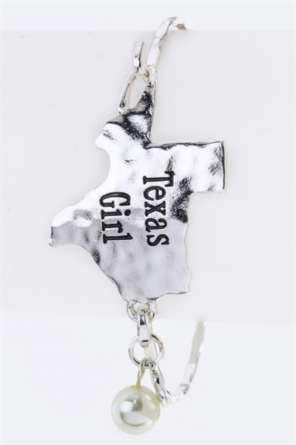 LA JEWELRY PLAZA, Texas Girl State Map Bangle, 99-BR259X154TXSP/AB484