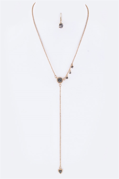 LA JEWELRY PLAZA, Triangle Drop Necklace Set, 28-S4020/AP726