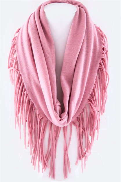 LA JEWELRY PLAZA, Jersey Knit Fringed Edge Scarf, 113-BAIS7033/MD022