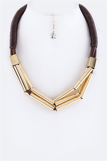 LA JEWELRY PLAZA, Layer Tubing Rope Necklace, 84-CNE6583/AT410