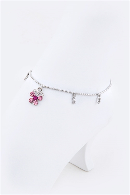 LA JEWELRY PLAZA, Crystal Butterfly Anklet, 98-H0039/BH088-090
