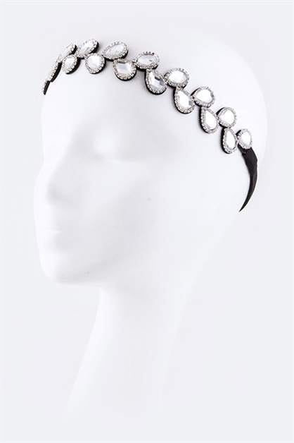 LA JEWELRY PLAZA, Crystal Leaf Stretch Headband, 99-HS251X017/MR039