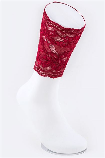 LA JEWELRY PLAZA, Floral Patter Lace Boot Topper, 98-ADA189/Mq008