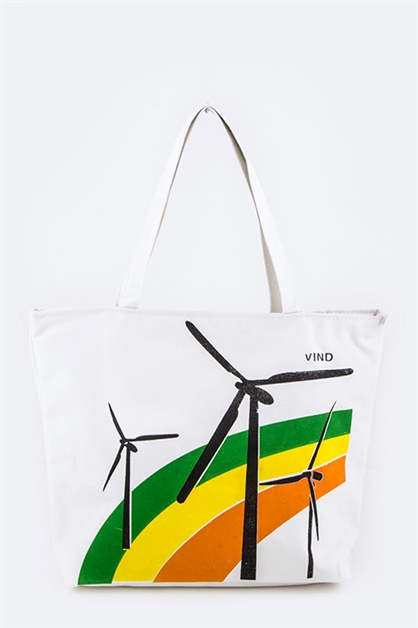 LA JEWELRY PLAZA, Vind Printed Canvas Tote, 128-TT037/MC023