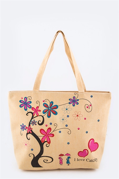 LA JEWELRY PLAZA, I Love Catcity Fashion Tote, 128-TT041/MD030