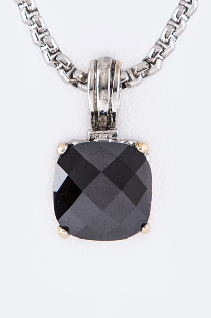 LA JEWELRY PLAZA, Cushion Cut CZ Necklace, 57-GKY-668P/AW118