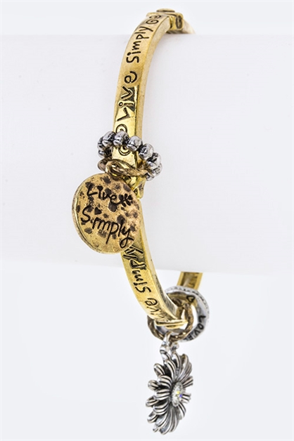 LA JEWELRY PLAZA, LIVE SIMPLY Charm Bracelet, 55-111648/AB352