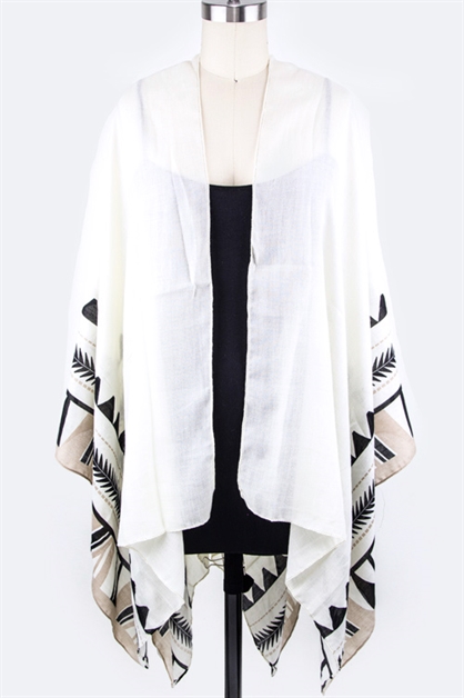 LA JEWELRY PLAZA, Tribal Printed Kimono Cardigan, 27-PN324X004-MB003